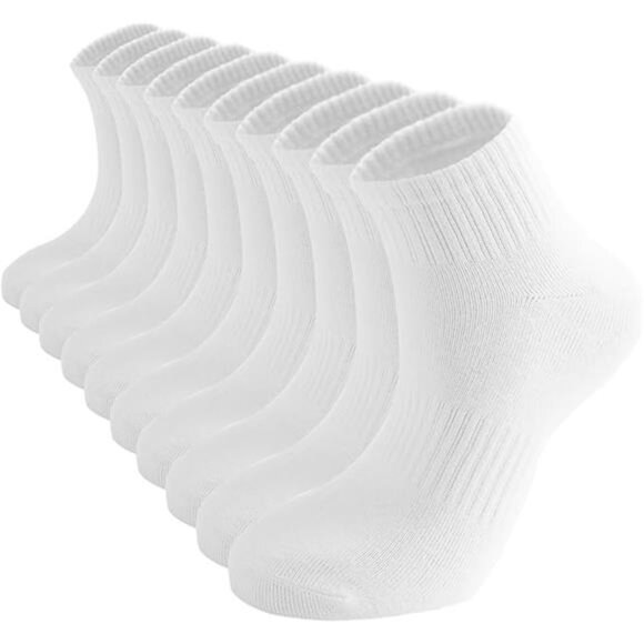 Womens Ankle Socks Thin Cotton Gym Athletic Mini Crew Socks 5 Pairs - Picture 7 of 7